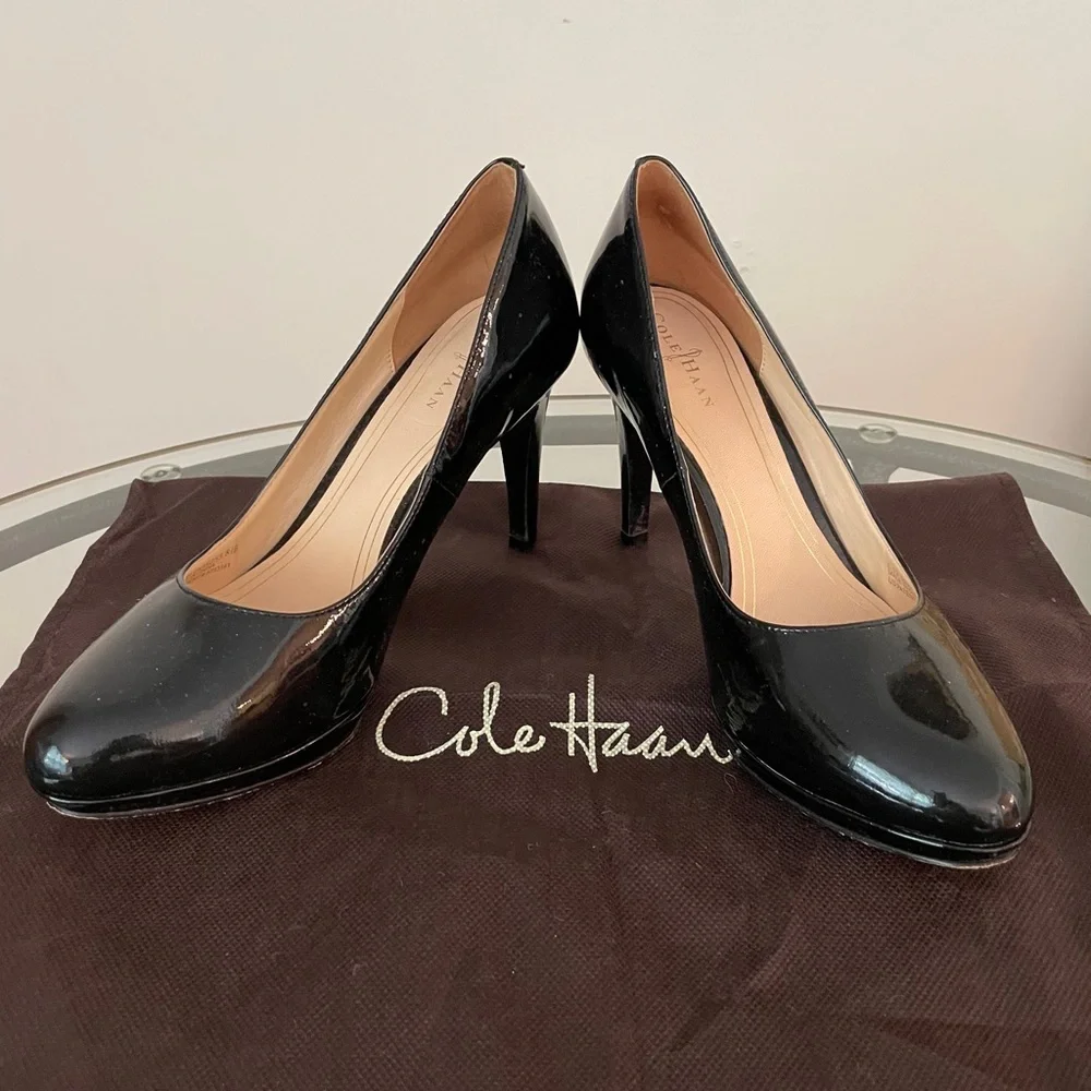 Cole Hasn Patent Leather Pumps 8.5 Black EUC